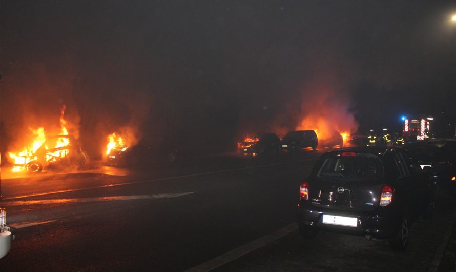 Unbekannte setzen sieben Autos in Brand